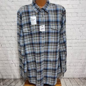 NWT Men’s Sonoma Long Sleeve Plaid Flannel Shirt Size 3XLT